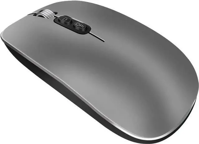 Main image of JAENFONG Bluetooth Wireless Mouse, Rechargeable Silent Ultra-Thin Aluminum Alloy Wheel Adjustable DPI Mouse, One-Button Return To Desktop Button,Widely Compatible for Home Office Games (Gray)