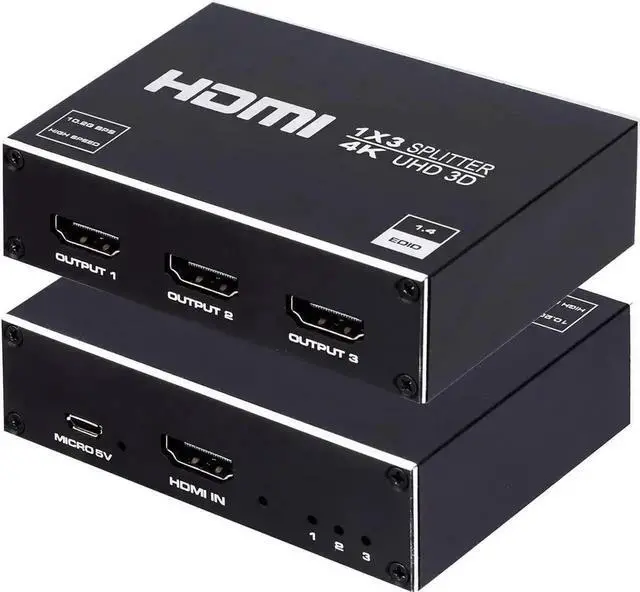 Main image of JAENFONG 1x3 HDMI Splitter,1 in 3 Out HDMI Splitter Audio Video Distributor Box Support 3D & 4K x 2K Compatible for HDTV, STB, DVD, PS3, Projector Etc