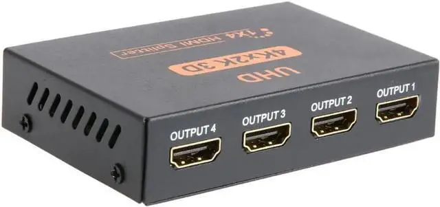 Alt view image 7 of 7 - JAENFONG HDMI Splitter 1 in 4 Out 4 Port 1x4 Full HD 3D 1080P HDMI 1.4 Splitter with Switcher Converter Support 4KX2K 3D Digital Audio Format-Black(4 Port HDMI Splitter 4K)