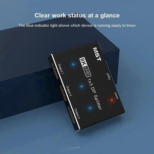 Alt view image 2 of 7 - JAENFONG 1x3 DisplayPort Ultra HD Splitter Converter, 3 Port DisplayPort 8K DP 1.4 Switch Direction 1in 3out 8K@30Hz 4K@120Hz Splitter Converter for Multiple Source and displays