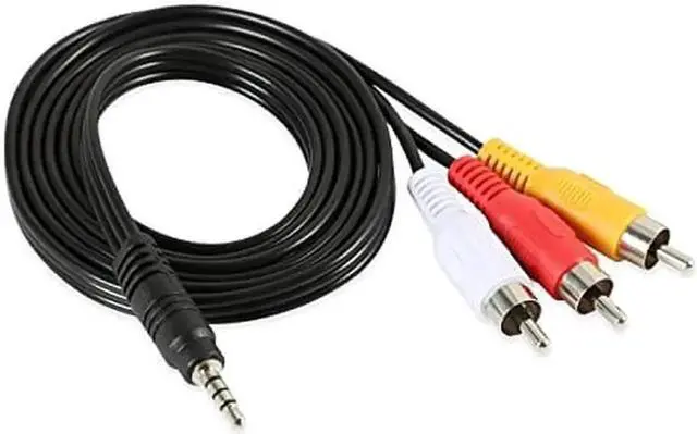 Alt view image 6 of 7 - JAENFONG 3.5mm to 3 RCA Male Plug to RCA Stereo Audio Video Male AUX Cable 5FT Cord