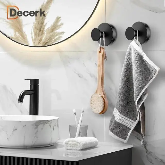 Alt view image 2 of 7 - 2 PCS Suction Cup Hooks for Shower home essentials Removable Shower Towel Hooks Suction Hooks No Drill Hook for Glass Door,christmas gift ideas Windows Tile Robe Bathroom Suction Hook home have must