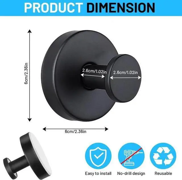 Alt view image 3 of 7 - 2 PCS Suction Cup Hooks for Shower home essentials Removable Shower Towel Hooks Suction Hooks No Drill Hook for Glass Door,christmas gift ideas Windows Tile Robe Bathroom Suction Hook home have must