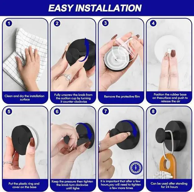 Alt view image 6 of 7 - 2 PCS Suction Cup Hooks for Shower home essentials Removable Shower Towel Hooks Suction Hooks No Drill Hook for Glass Door,christmas gift ideas Windows Tile Robe Bathroom Suction Hook home have must