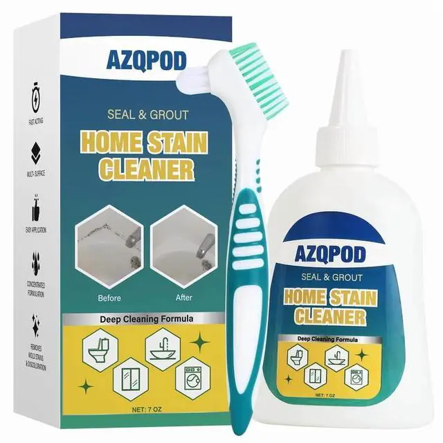 Main image of AZQPOD Mold Remover Gel with Scrub Brush Heavy Duty Mildew Stain Cleaner for Washer Gasket, Shower Caulk, Tile Grout & Bathroom 7 Fl Oz