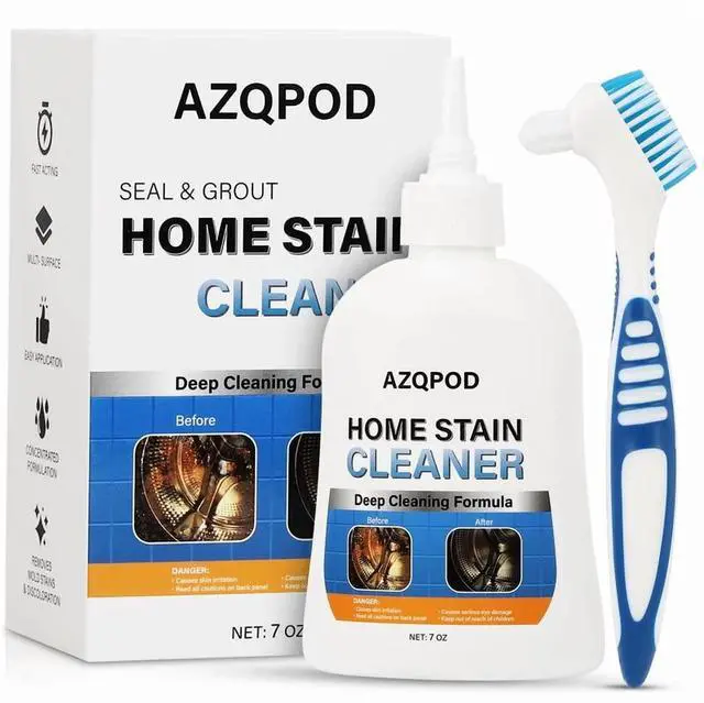 Alt view image 2 of 7 - AZQPOD Mold Remover Gel with Scrub Brush Heavy Duty Mildew Stain Cleaner for Washer Gasket, Shower Caulk, Tile Grout & Bathroom 7 Fl Oz