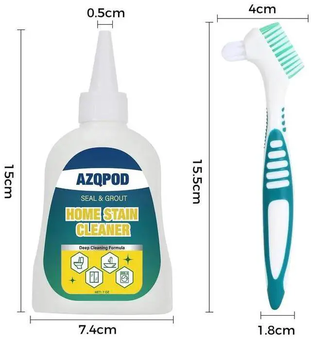 Alt view image 3 of 7 - AZQPOD Mold Remover Gel with Scrub Brush Heavy Duty Mildew Stain Cleaner for Washer Gasket, Shower Caulk, Tile Grout & Bathroom 7 Fl Oz