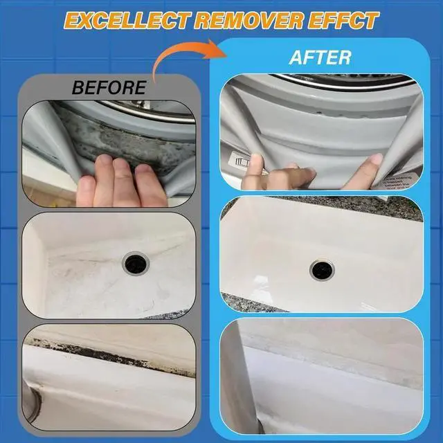 Alt view image 6 of 7 - AZQPOD Mold Remover Gel with Scrub Brush Heavy Duty Mildew Stain Cleaner for Washer Gasket, Shower Caulk, Tile Grout & Bathroom 7 Fl Oz