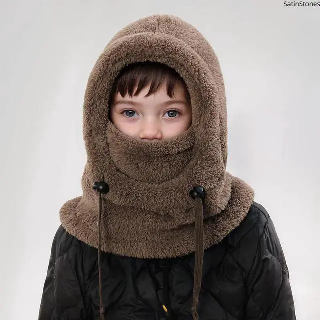 Main image of Winter Balaclava & Neck Warmer Hat Windproof Thermal Full Face Mask with Detachable Hood Collar, Soft Fleece for Kids Ages 310, Ideal for Skiing, Snow, Outdoor Winter Sports & Daily Wear