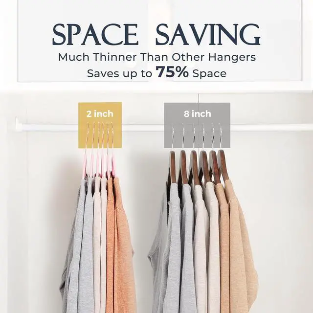 Alt view image 4 of 7 - HOUSE DAY Pink Velvet Hangers 60 Pack, Premium Non-Slip Felt Clothes, Sturdy Heavy Duty Coat, Durable Hangers for Suits, Space Saving with No Hanger Mark, 360° Swivel Rotating Rose Gold Hook