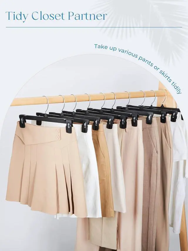 Alt view image 2 of 7 - Smartor Pants Hangers - 30 Pack, Black Clips Hangers with 360° Hooks, Shorts Hanger with Strong Clamps, Dress, Heavy Duty as Trousers, Skirt, Jeans, Towel and Bottom Clothes -12 Inch
