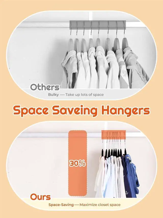 Alt view image 5 of 7 - HOUSE DAY 14 Inch Kids Velvet Hangers 50 Pack, Durable Big Kid Hangers for Youth, Teen, Non Slip Kids Felt Hanger, Cute Childrens Hanger for Closet, Black