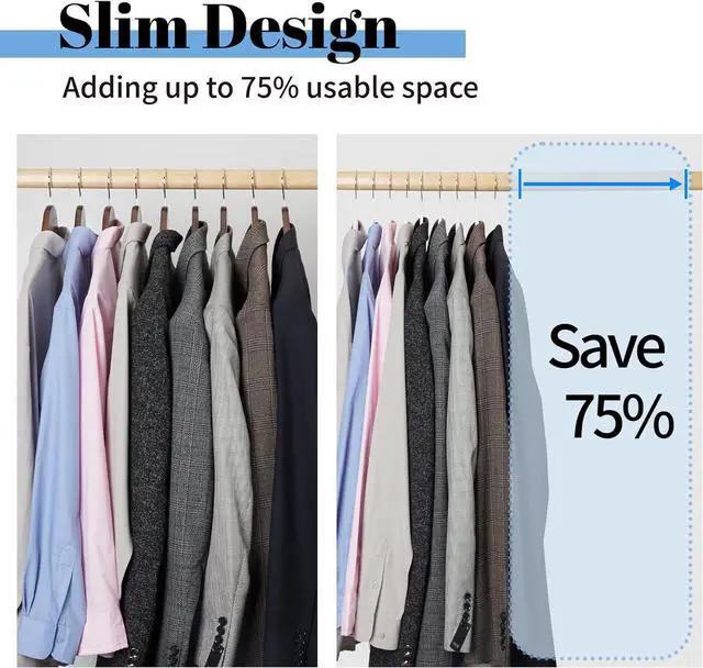 Alt view image 3 of 7 - Smartor White Velvet Hangers 60 Pack, Space Saving Clothes Hangers with Tie Bar, Non-Slip Felt Hanger with Shoulder Notches, Heavy Duty Suit Hanger for Coat, Shirt, Pants, Dress