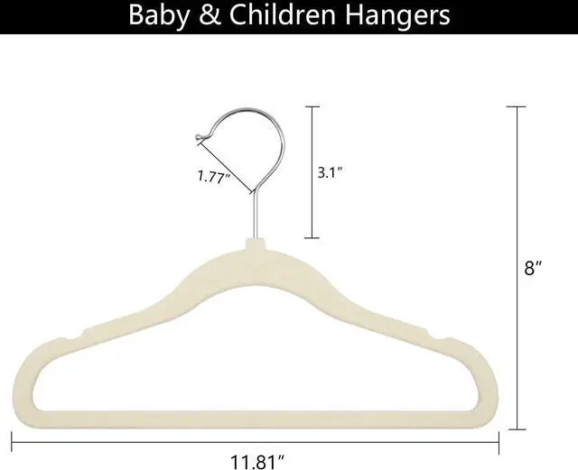 Alt view image 2 of 6 - GoodtoU Kids Hangers Velvet 50 Pack - Baby Felt Hangers Non Slip Toddler Hanger Childrens Hanger for Kid