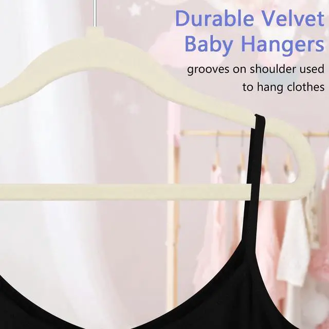 Alt view image 3 of 6 - GoodtoU Kids Hangers Velvet 50 Pack - Baby Felt Hangers Non Slip Toddler Hanger Childrens Hanger for Kid