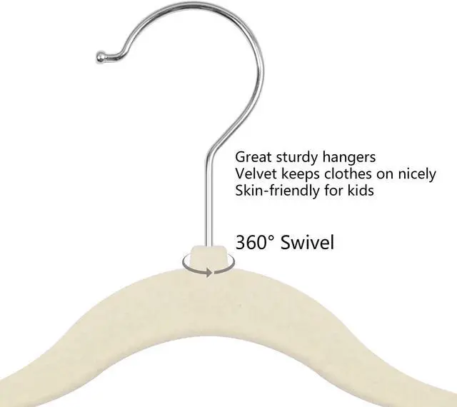 Alt view image 4 of 6 - GoodtoU Kids Hangers Velvet 50 Pack - Baby Felt Hangers Non Slip Toddler Hanger Childrens Hanger for Kid