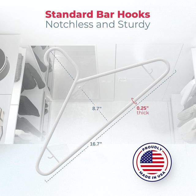 Alt view image 2 of 7 - 60pk Made in USA Strong Plastic Clothes Hangers Bulk | 20 30 50 100 Pack Available | Laundry Clothes Hanger | Coat Hangers Plastic | Heavy Duty Plastic Hanger for Closet and Clothing Hangars (White)