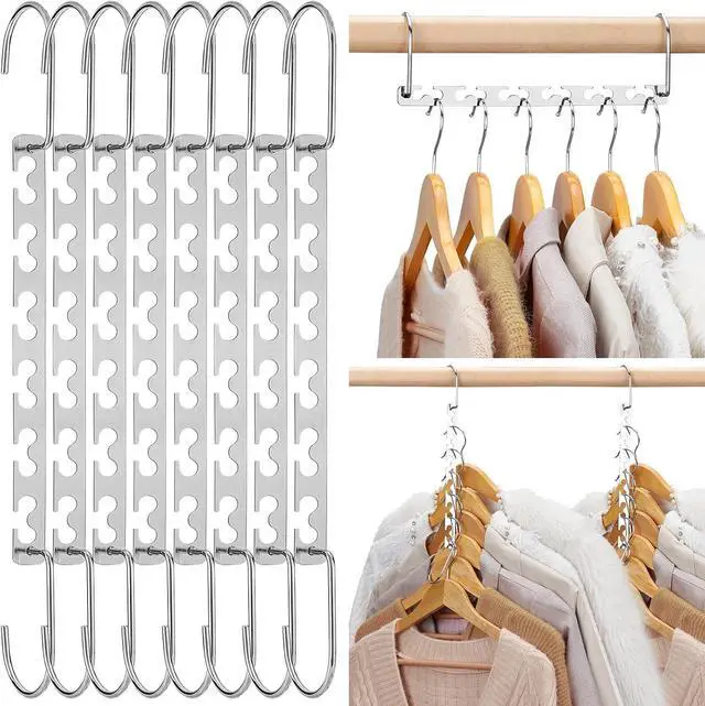 Main image of HOUSE DAY Space Saving Hangers for Clothes 12 Pack, Heavy Duty Hanger Organizer 30 Lbs Capacity, Metal Magic Hanger, Sturdy Multi Hangers, Closet Space Saver Closet Organizers and Storage
