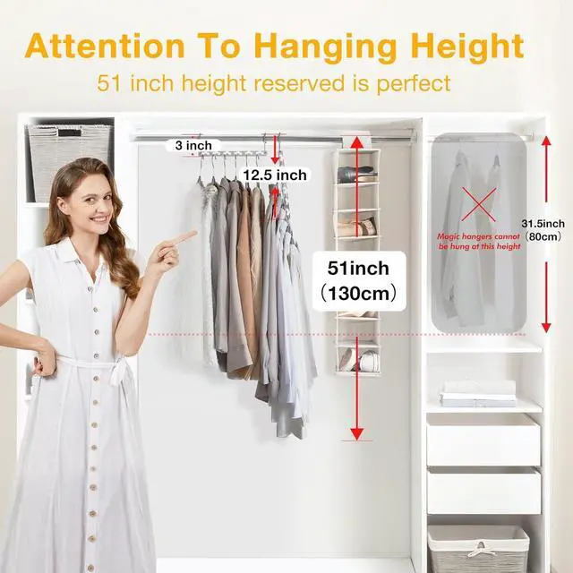 Alt view image 2 of 7 - HOUSE DAY Space Saving Hangers for Clothes 12 Pack, Heavy Duty Hanger Organizer 30 Lbs Capacity, Metal Magic Hanger, Sturdy Multi Hangers, Closet Space Saver Closet Organizers and Storage