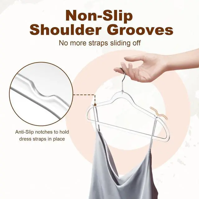 Alt view image 6 of 7 - HOUSE DAY Clear Plastic Hangers 50 Pack, Space Saving Clear Hangers for Clothes, Durable Adult Crystal Hanger for Dress, Shirts, Coats, 360° Swivel Hook