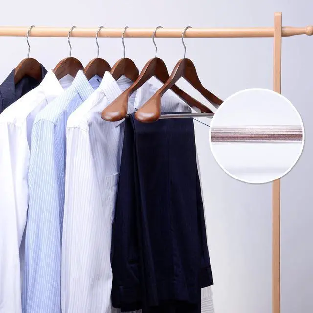 Alt view image 5 of 7 - Nature Smile Luxury Wooden Suit Hangers 6 Pack Wood Coat Hangers Jacket Outerwear Shirt Hangers,with Extra-Wide Shoulder, 360 Degree Swivel Hooks & Anti-Slip Bar with Screw(Retro Color)