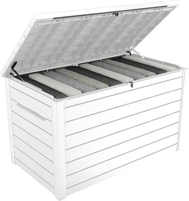 Alt view image 2 of 7 - Keter XXL 230 Gallon Deck Storage Box Outdoor Patio Container ~ White