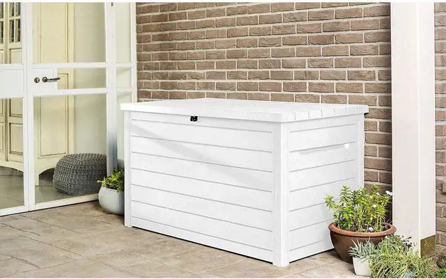 Alt view image 3 of 7 - Keter XXL 230 Gallon Deck Storage Box Outdoor Patio Container ~ White
