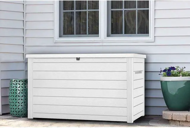 Alt view image 5 of 7 - Keter XXL 230 Gallon Deck Storage Box Outdoor Patio Container ~ White
