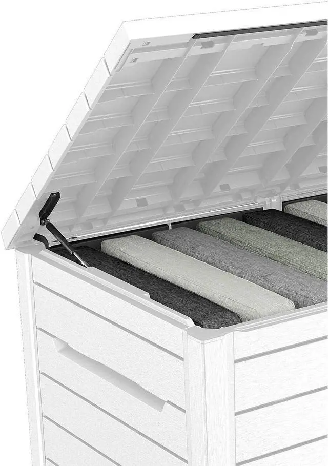 Alt view image 6 of 7 - Keter XXL 230 Gallon Deck Storage Box Outdoor Patio Container ~ White