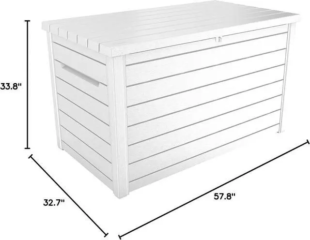 Alt view image 7 of 7 - Keter XXL 230 Gallon Deck Storage Box Outdoor Patio Container ~ White