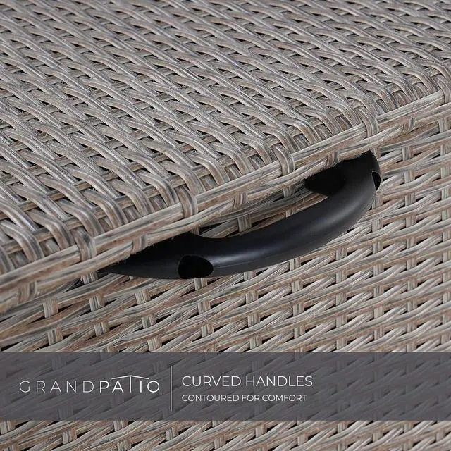 Alt view image 7 of 7 - Grand patio 108 Gallon Deck Storage Box Indoor Outdoor Wicker Bin for Patio Furniture Cushions Garden Tools Pool Accessories, Greige