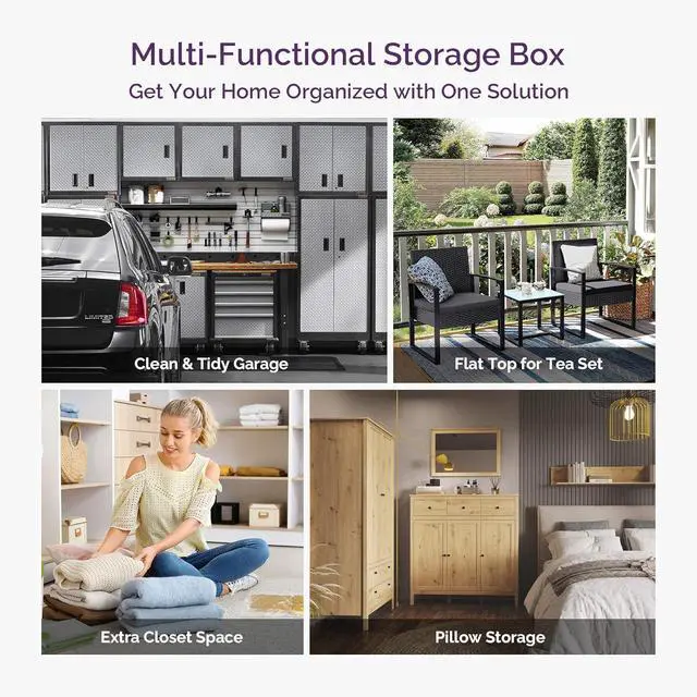 Alt view image 7 of 7 - Sersper 30 Gallon Deck Box, Outdoor Lockable Storage Resin Box for Package-Sports Equipment-Garden Tools, Waterproof and UV Resistant Patio Storage Box, Grey