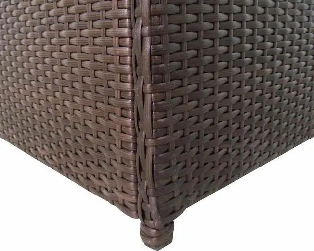 Alt view image 4 of 5 - vidaXL Garden Storage Box Poly Rattan Brown Bench Storage Box