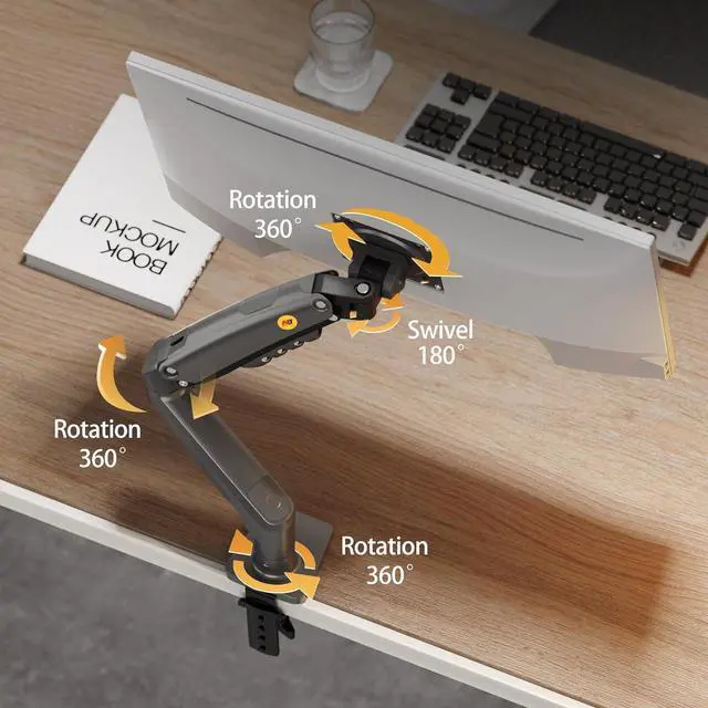 Alt view image 3 of 6 - NB North Bayou Monitor Mount,Fits 17-30" or Bigger Computer Monitors(Within 19.8lbs), Adjustable Stand with Tilt Rotation Swivel Function, Desk Mount F80