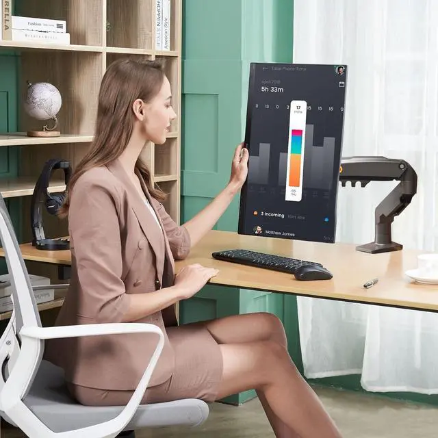 Alt view image 5 of 6 - NB North Bayou Monitor Mount,Fits 17-30" or Bigger Computer Monitors(Within 19.8lbs), Adjustable Stand with Tilt Rotation Swivel Function, Desk Mount F80