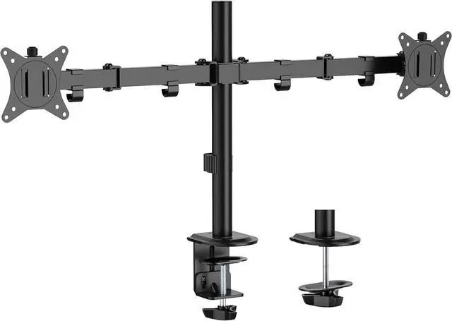Alt view image 7 of 7 - Mount-It! Dual Monitor Mount, Dual Monitor Arm for 2 Screens on Desk, Adjustable Tilt and Swivel Arms for Double Screen up to 32 and 19.8 Lbs VESA 75x75 and 100x100 C-clamp & Grommet
