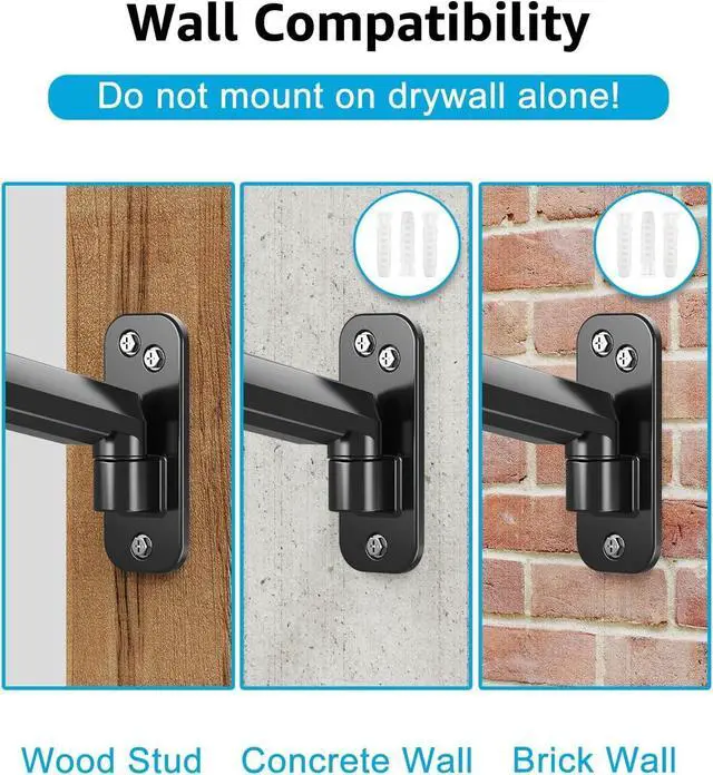 Alt view image 6 of 7 - MOUNTUP Single Monitor Wall Mount for Max 32 Inch Computer Screen, Fully Adjustable Gas Spring Monitor Arm, Wall Mount Monitors Holder Support 4.4-19.8lbs Display, VESA Bracket Fit 75x75mm, 100x100mm