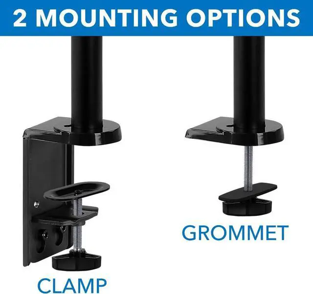 Alt view image 6 of 7 - Mount-It! Single Monitor Arm Mount | Desk Stand | Full Motion Height Adjustable Articulating Gas Spring Arm | Fits 19 21 24 27 29 30 32 Inch VESA Compatible Computer Screen | C-Clamp and Grommet Base