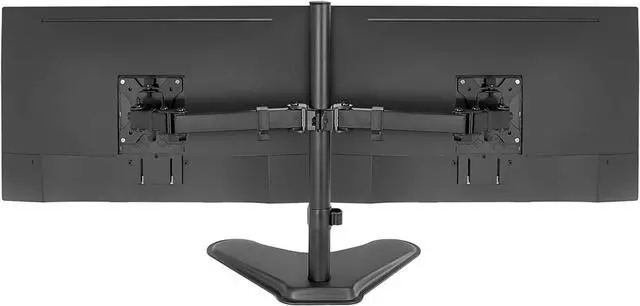 Alt view image 2 of 7 - Mount-It! Dual Monitor Stand for Desk - Double Monitor Mount for 2 Screens up to 32 Inch and 17 Lbs - Free-Standing Base Swivel, Tilt, Rotates 360 Adjustable Arms - VESA Compatible High Grade Steel