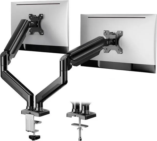 Main image of ErGear Dual Monitor Stand up to 32 inches Screen, Load-Bearing Max 22 lbs Each Arm, Adjustable Dual Monitor Mount, Sturdy Steel vesa Monitor Mount with Stable VESA 75x75 100x100mm