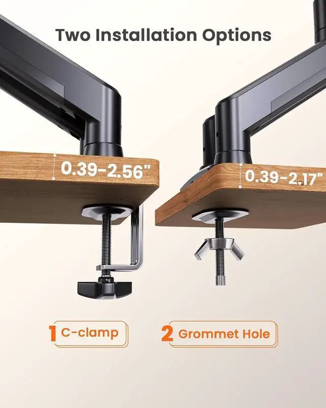 Alt view image 7 of 7 - ErGear Dual Monitor Stand up to 32 inches Screen, Load-Bearing Max 22 lbs Each Arm, Adjustable Dual Monitor Mount, Sturdy Steel vesa Monitor Mount with Stable VESA 75x75 100x100mm