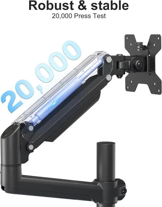 Alt view image 5 of 7 - WALI Dual Monitor Mount, 13-32 Inch Adjustable Spring Dual Monitor Arm for Desk Holds Max 19.8 lbs Screens, Swivel Vesa Bracket with C Clamp, Grommet Mounting, Monitor Arms for 2 Monitors (GSDM002)