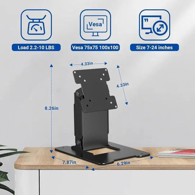 Alt view image 2 of 6 - Touch LCD Monitor&All in One PC Stand All Metal Holder Sturdy with VESA Hole 75x75mm&100x100mm