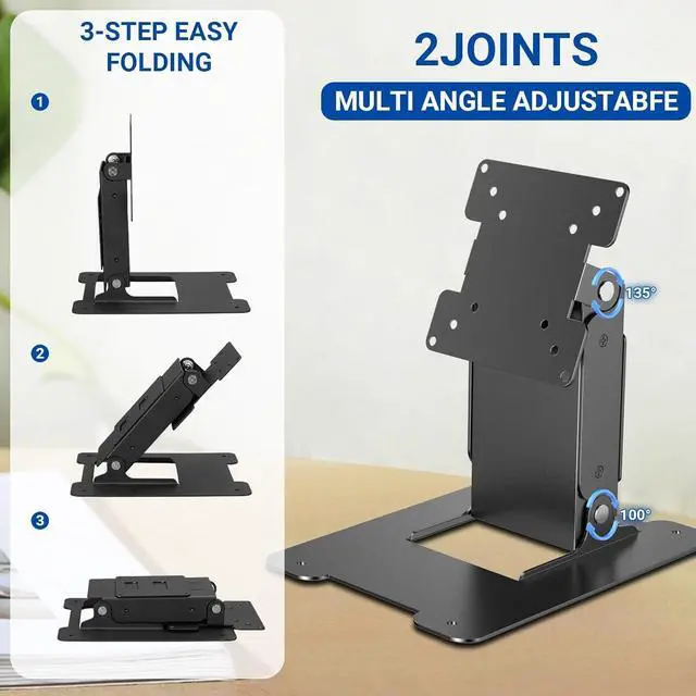 Alt view image 3 of 6 - Touch LCD Monitor&All in One PC Stand All Metal Holder Sturdy with VESA Hole 75x75mm&100x100mm