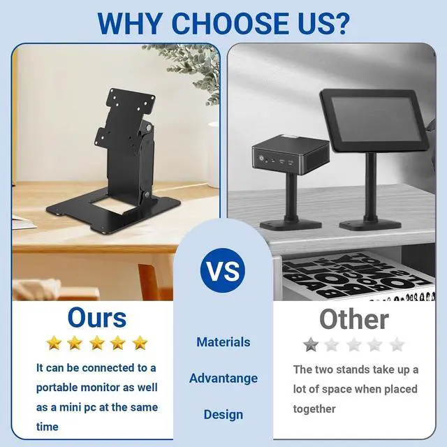 Alt view image 4 of 6 - Touch LCD Monitor&All in One PC Stand All Metal Holder Sturdy with VESA Hole 75x75mm&100x100mm