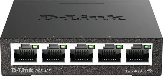 Main image of D-Link Ethernet Switch, 5 Port Gigabit Unmanaged Metal Desktop Plug and Play Compact (DGS-105),Black