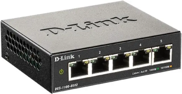 Alt view image 5 of 6 - D-Link 5-Port Gigabit Smart Managed Switch | 5GbE Ports | L2 |VLANs | Web Managed | Desktop| Fanless | NDAA Compliant | Lifetime Protection (DGS-1100-05V2)