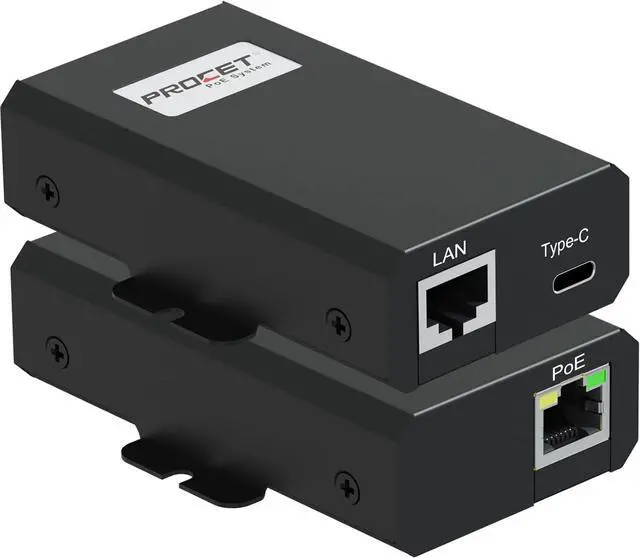 Main image of PROCET Gigabit PoE USB C Splitter up to 25W, RJ45 to Type C Power with Ethernet Connectivity Adapter for Eero 6/7, Wireless AP, Tablet, iPad, Raspberry Pi4/5, Weather Sensor, Webcam