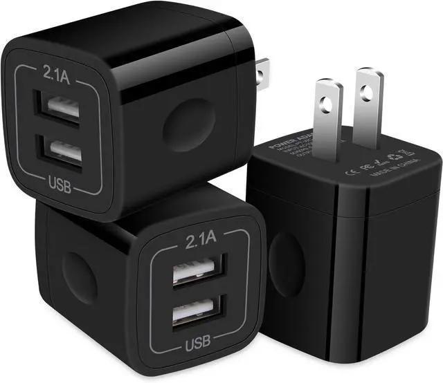 Main image of USB Plugs Wall Outlet Power Adapter Dual USB Electric Plug Charging Cube Compatible iPhone 16e 15 Pro Max 14 13 12 SE 11 8,Samsung Galaxy S25 Plus S24 Ultra S23 FE A16 A15 5G A54 A14 A13 A53 S21 A03s