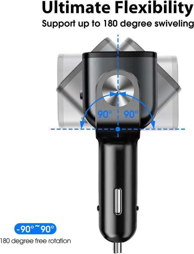 Alt view image 5 of 7 - Car Cigarette Lighter Splitter, BUVAYE 12V/24V Dual Cigarette Lighter Adapters for Cars 2-Socket Car Charger Adapter for iPhone/iPad/GPS/Dash Cam/Laptop